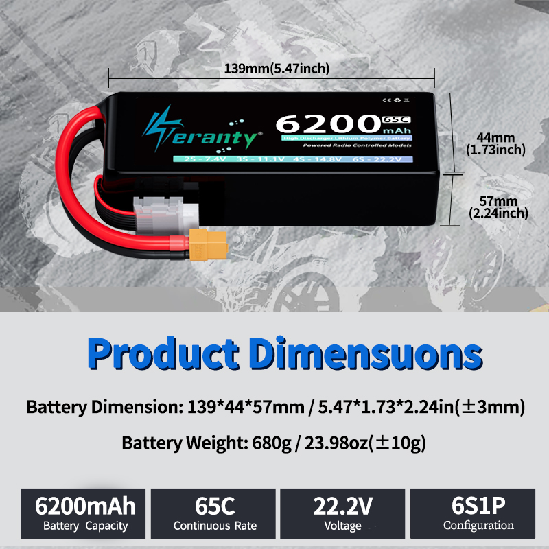 TERANTY 6S 6200mAh Lipo Batter - đánh giá và giá Drone Racing Battery